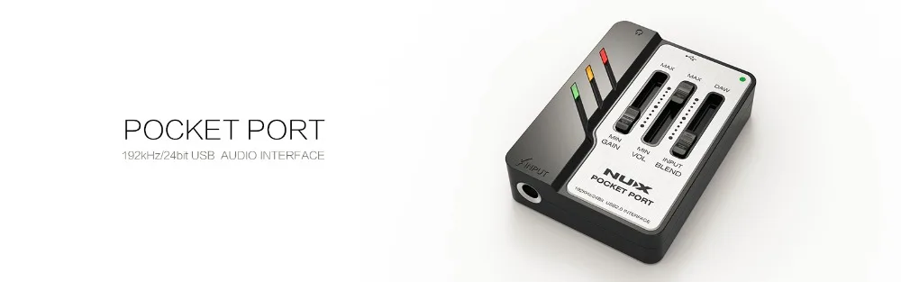 NUX Карманный порт портативный Гитарный USB аудио интерфейс 192 кГц/24 бит USB аудио интерфейс Профессиональная Гитара Аксессуары