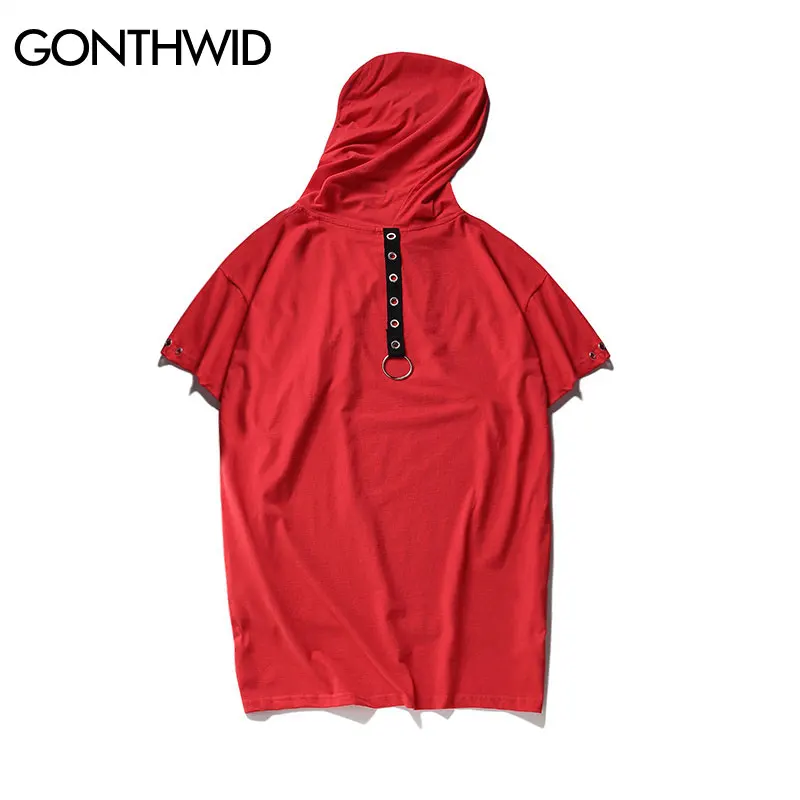 GONEWILD 2017 Модные Мужские Короткий Рукав Толстовки Футболки Лето Асимметричный