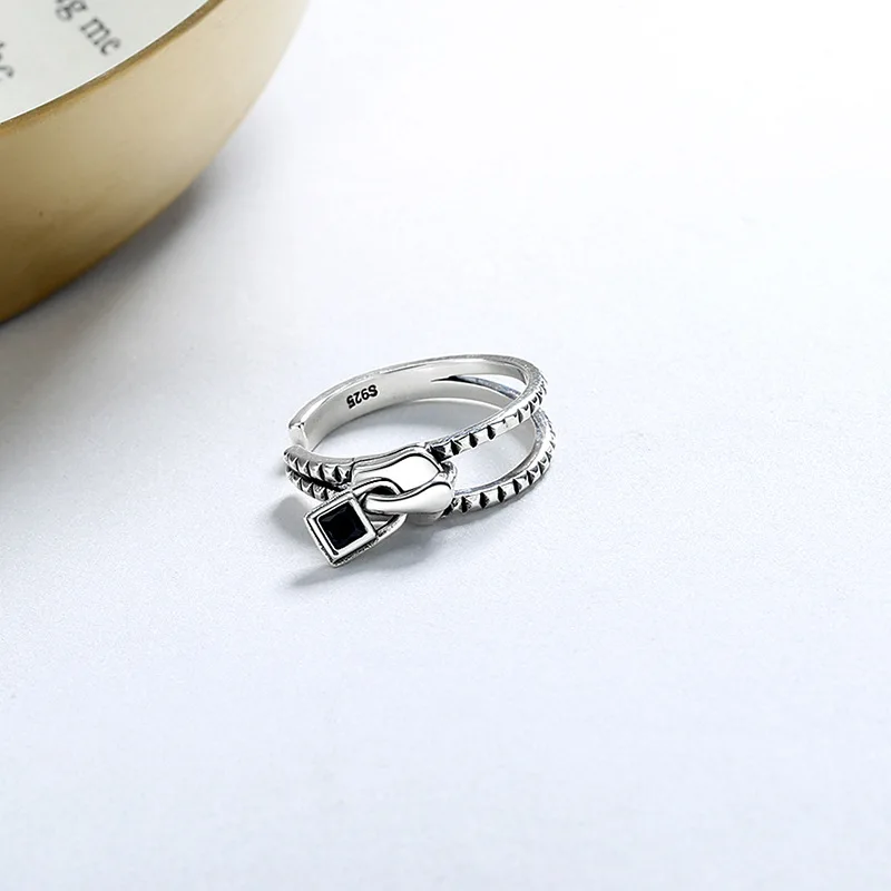 Seemulem дизайнерское кольцо на молнии из стерлингового серебра натуральный камень