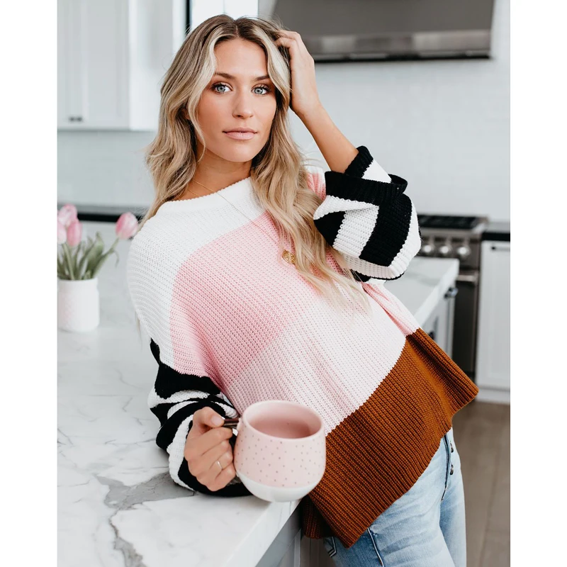 Pullover sweater for women O-neck Long Sleeve knitted lady Wool Sweater Winter Woman Knitting Pullovers | Женская одежда