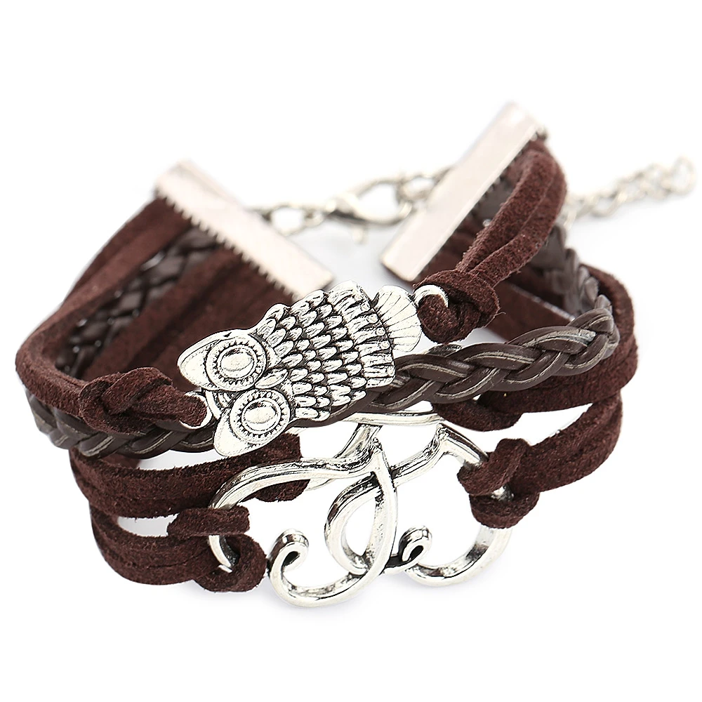 Роман мультяшная сова любовь сердце Рисунок 8 украшения унисекс Многослойное