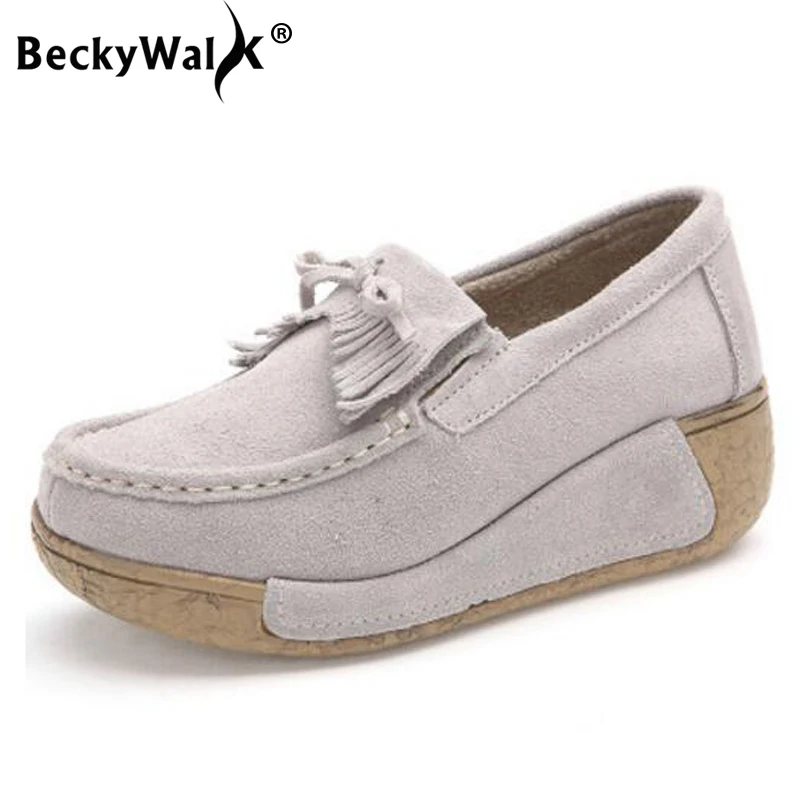 Suede Leather Women Casual Shoes Fringe Zapatos Mujer Wsh2893