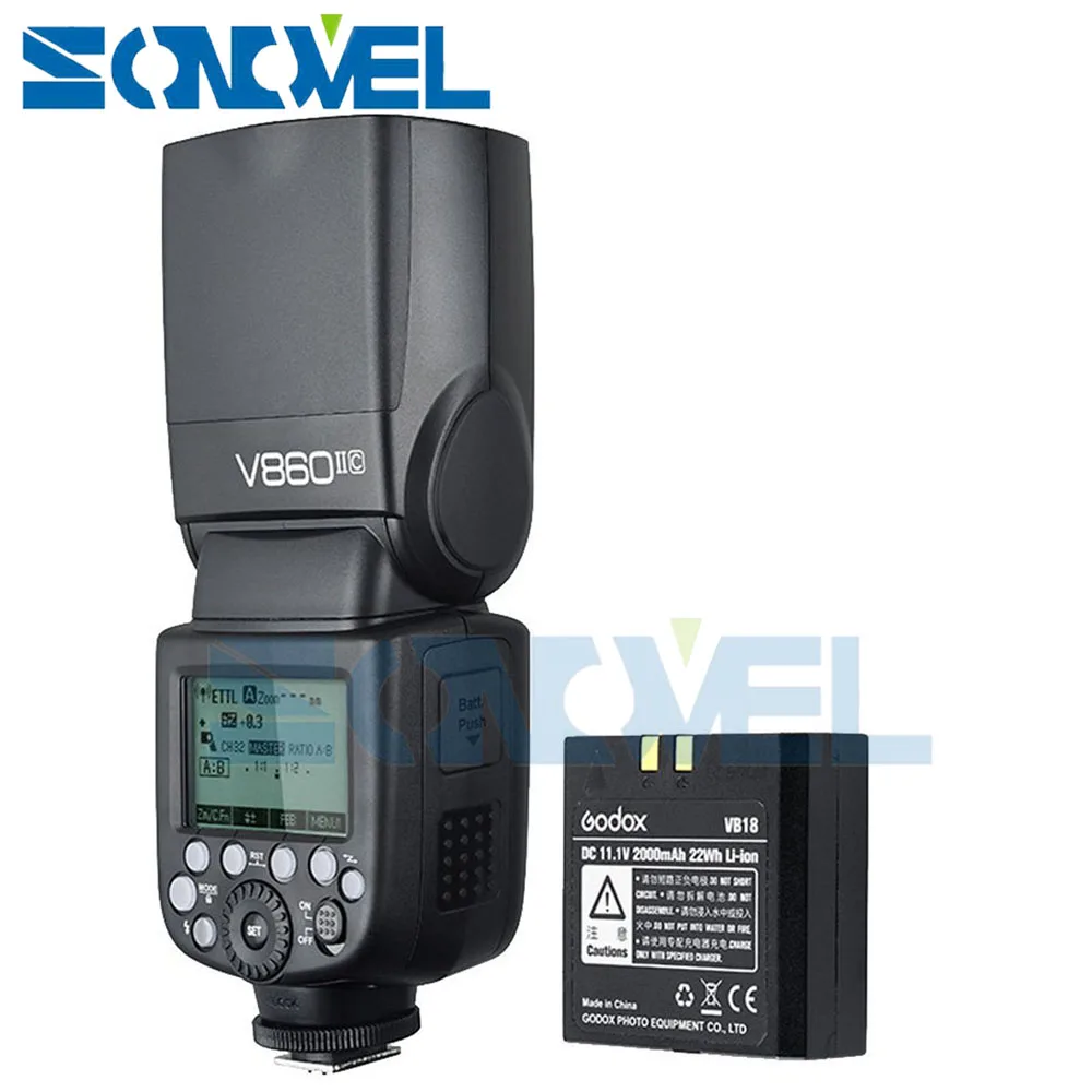 

Free DHL 2x Godox V860II-C Speedlite GN60 HSS 1/8000s TTL Flash Light +X1T-C Wireless Transmitter for Canon +10 Gift Kit