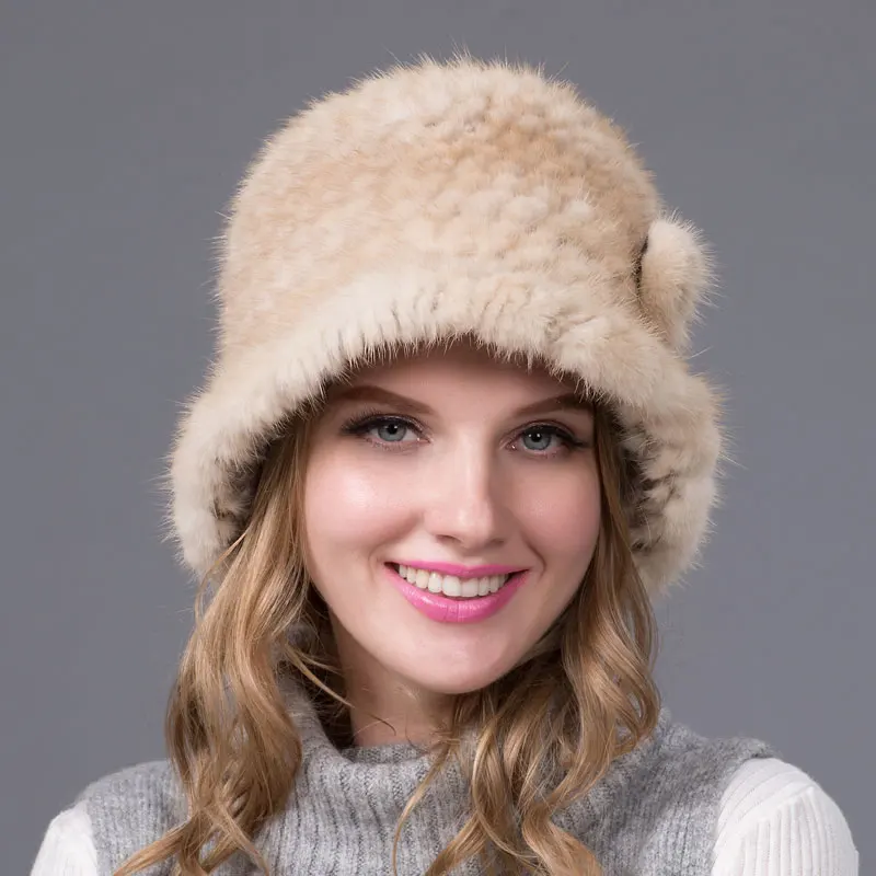Зимние Шапки Для Женщин Реального Фокс Меховые С Натурального Меха Hat Ручной