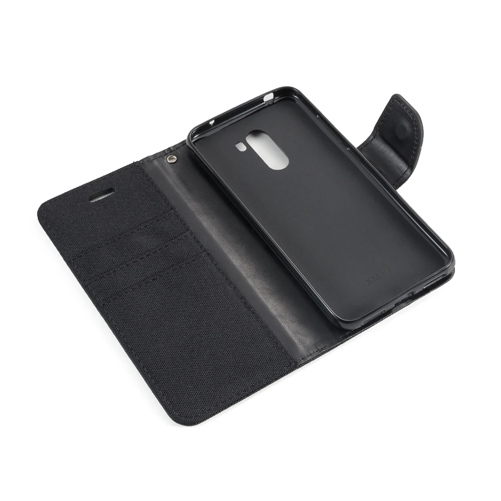 Мягкая ТПУ Силиконовая задняя крышка для Xiaomi Pocophone F1 флип-чехол для телефона для Xiaomi Poco F1 Бизнес-чехол из искусственной кожи чехол-книжка