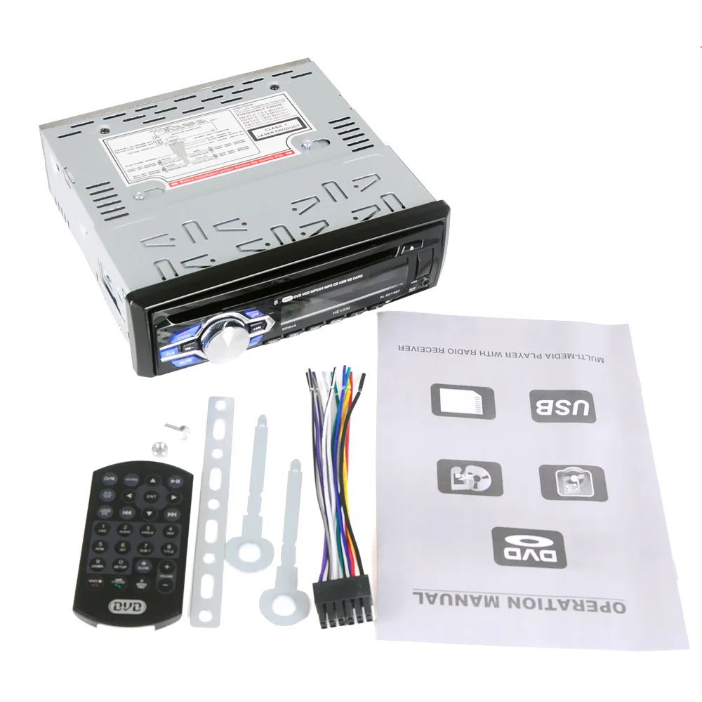 12 V Universal1 автомобильный dvd-плейер din автомобильный CD-плеер Bluetooth/Аудио/MP5/DVD/USB/SD/FM/Aux Вход приемник Беспроводной дистанционного Управление