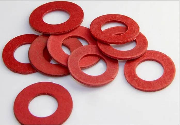 100 шт./лот M5/M6/M8 Стальная Плоская прокладка изоляционная шайба из красной бумаги