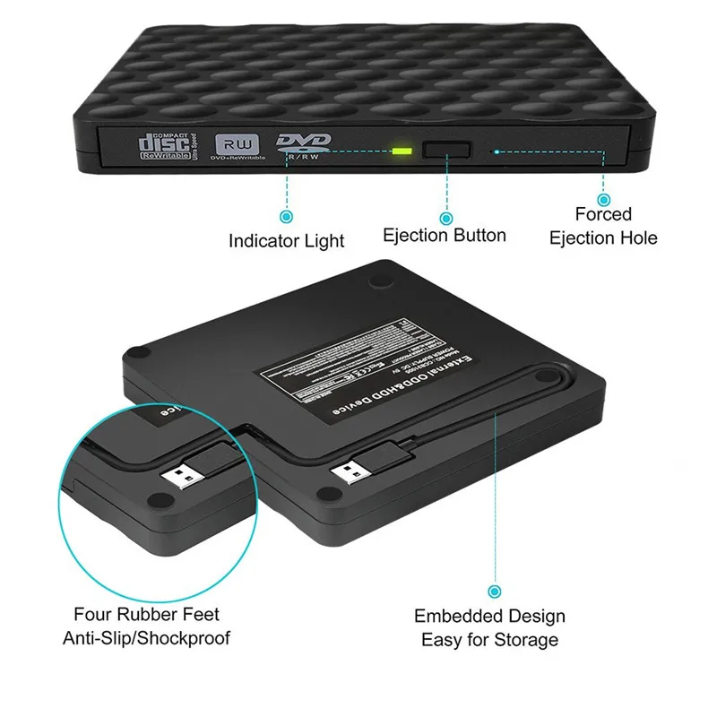 YiYaYo USB 3 0 DVD привод RW горелка Писатель CD ROM проигрыватель оптический для ноутбука hp
