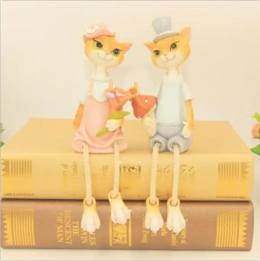 style 2 DMLS креативный свадебный подарок милый любовник книга фигурки кошки прекрасный котенок Смола игрушка Artware домашний декор 2 шт./Набор - Цвет: style 2