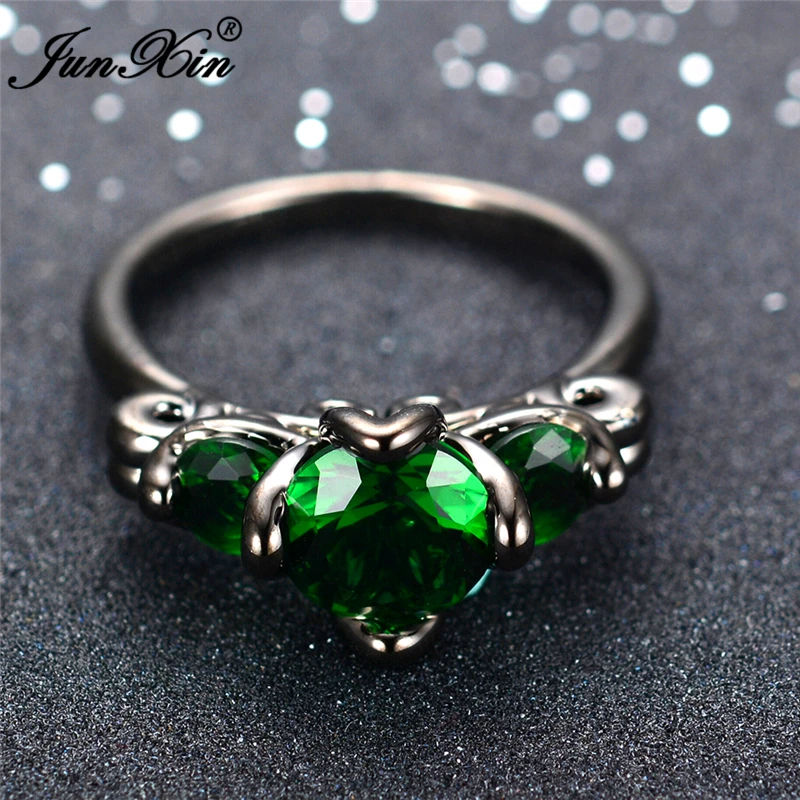 JUNXIN зеленое Черное золото заполненное искусственным камнем модные ювелирные