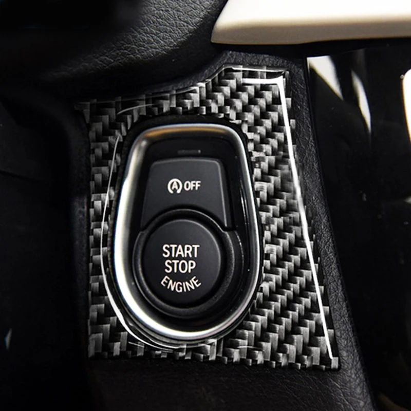 

Автомобильный Стайлинг для bmw F30 F34 3 серии из углеродного волокна кнопки запуска двигателя автомобиля декоративные наклейки для внутренней ...