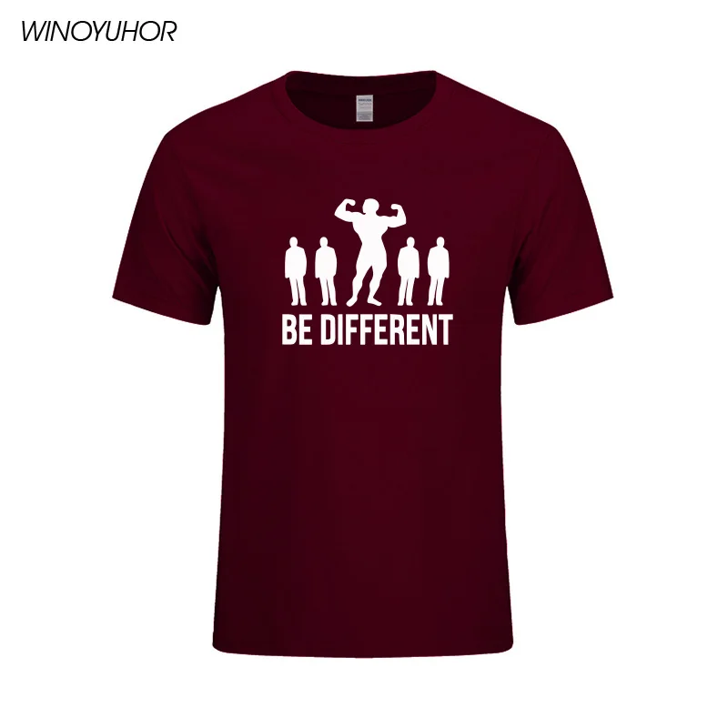 

Be Different Funny Print T Shirts Men Summer Casual Short Sleeve Cotton T-shirt Mens Bodybuilding Fitness Tops Camisetas
