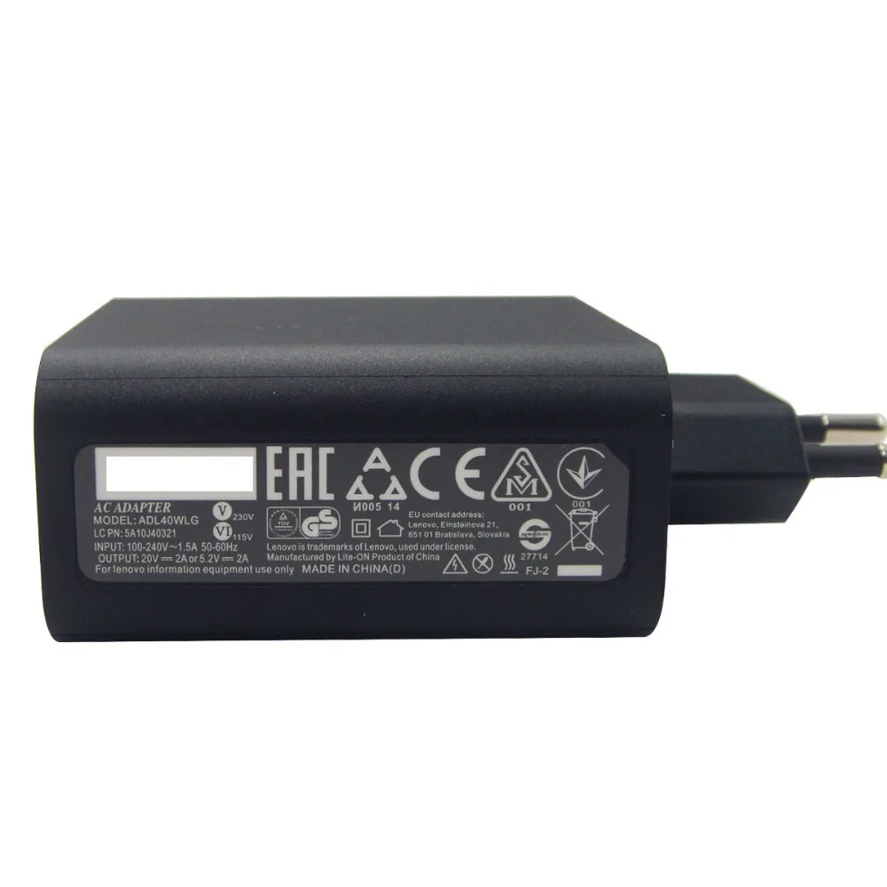 Оригинальные 20V 2A 5 2 V ADL40WLG ноутбук настенное зарядное устройство адаптер