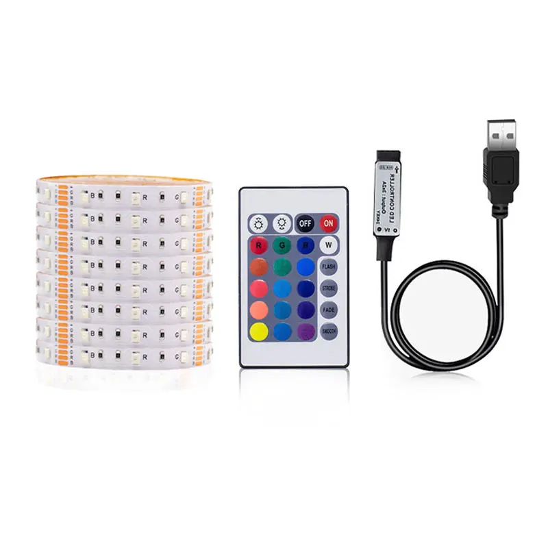 DC 5V RGB USB светодиодный полосы светильник 3528 2835 SMD тира bande гирлянда Диодная лента