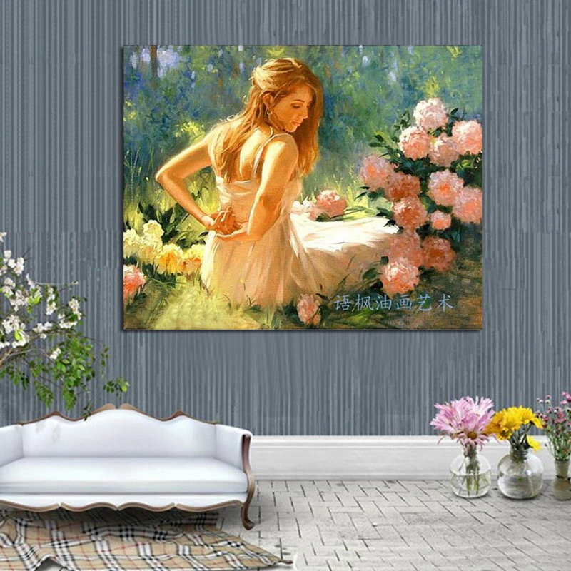 Ручная роспись маслом на холсте декоративные настенные картины для девочек и