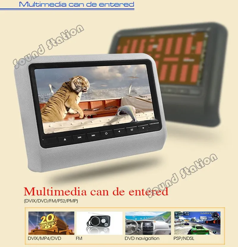 2 предмета x 9 дюймов авто подголовник автомобиля dvd монитор Infiniti TFT ЖК дисплей