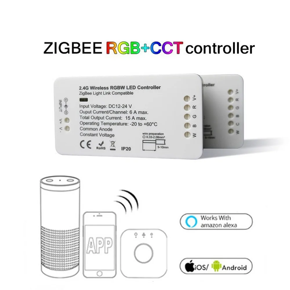 Контроллер светодиодных лент RGB + CCT RGBW WWCW Линейный диммер для освещения 50 шт. 12/24 В