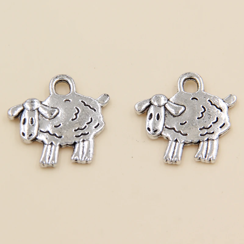 30 шт. Тибетский серебристый металлический животное овца браслеты с подвесками