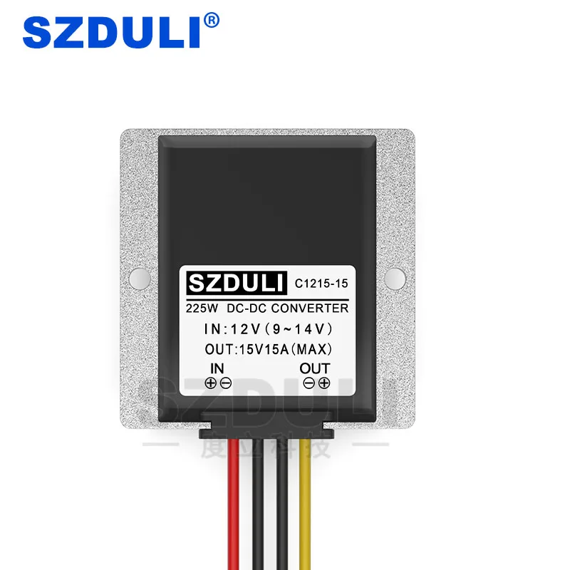 12V to 15V 15A 12V 15V 3A 5A 10A 15A 20A DC преобразователь 9~ 14 до 15В автомобильной boost модуль трансформатор CE по ограничению на использование опасных материалов в производстве - Color: 12V to 15V 15A