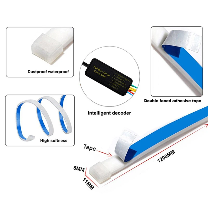 12 В Светодиодная лента Автомобильный багажник светильник s RGB 120 см 72 SMD