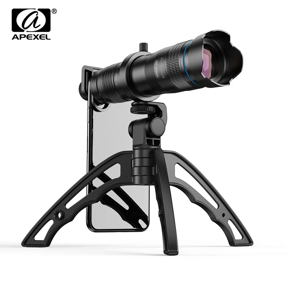 APEXEL HD 28X телеобъектив с зумом для мобильного телефона+ мини-штатив с дистанционным спуском затвора монокулярный телескоп объектив для всех смартфонов