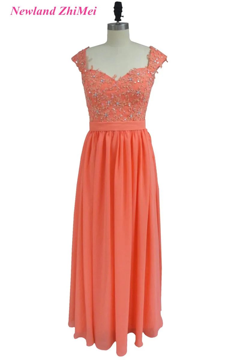 Горячее длинное Коралловое подружки невесты платье хорошего дизайна прозрачное