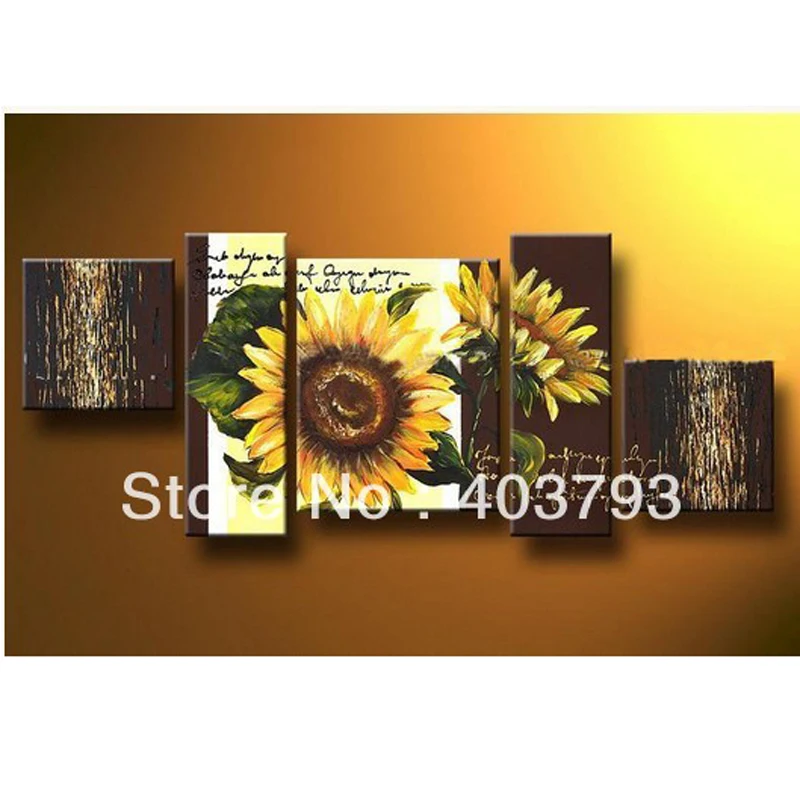 5 панелей Чистая ручная роспись Масляные картины современный европейский стиль