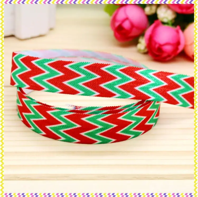 

5/8'' Free Shipping Fold Elastic FOE Christmas Printed Headband Headwear Hairband Diy Decoration Sewing OEM P4652
