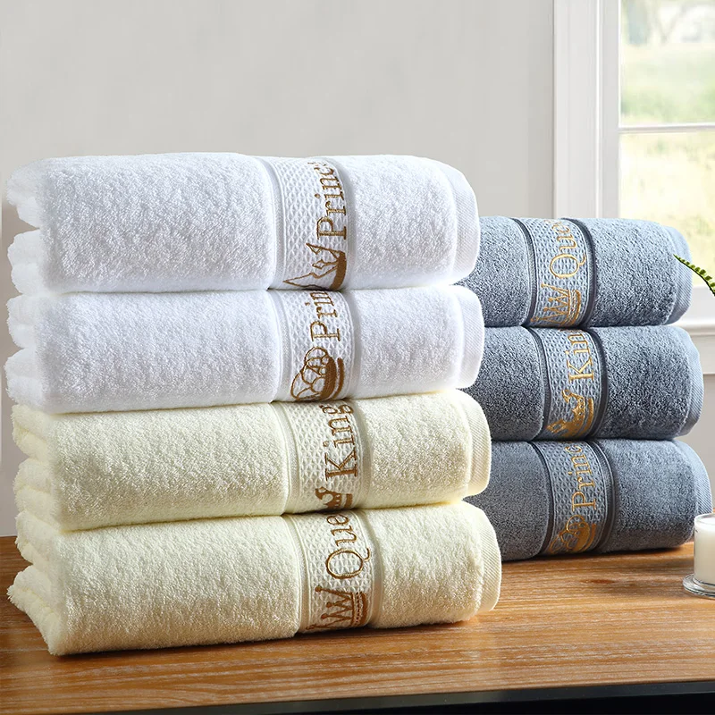 

Luxury Hotel Bath Towel Home Embroidery Men Women Cotton Adult Thick Large Cotton Baby Couple Beauty Salon Hair Towel Gift B5T72