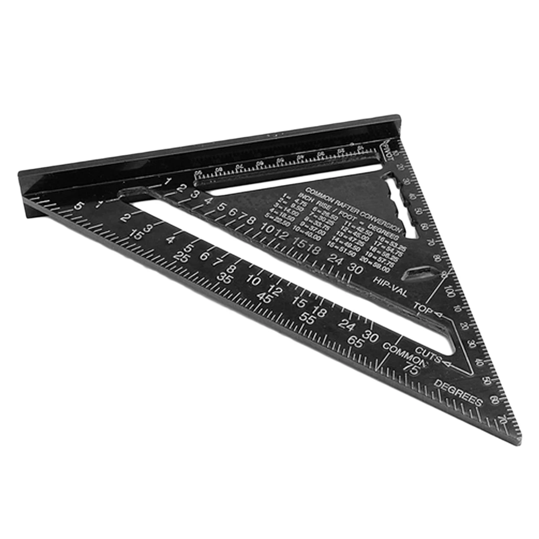 

Hot!Triangular Measuring Ruler 7 Inch Metric Aluminum Alloy Speed Square Roofing Triangle Angle Protractor Trammel Tools