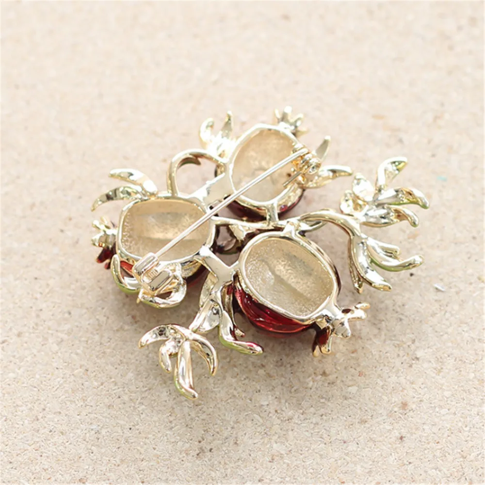 Pomegranate Brooches For Women Cute Fruits Tree Enamel Brooch Pins Fashion Jewelry Women's Clothing Badges Scarf Accessory