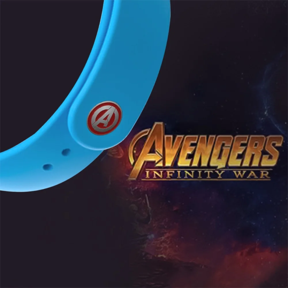 Blue A Новые с принтами "Marvel", "Мстители", браслет для mi Группа 4 ремень для Xiaomi mi группа 4 Nfc умный браслет с силиконовым ремешком для mi Группа 4/3 - Цвет: Blue A
