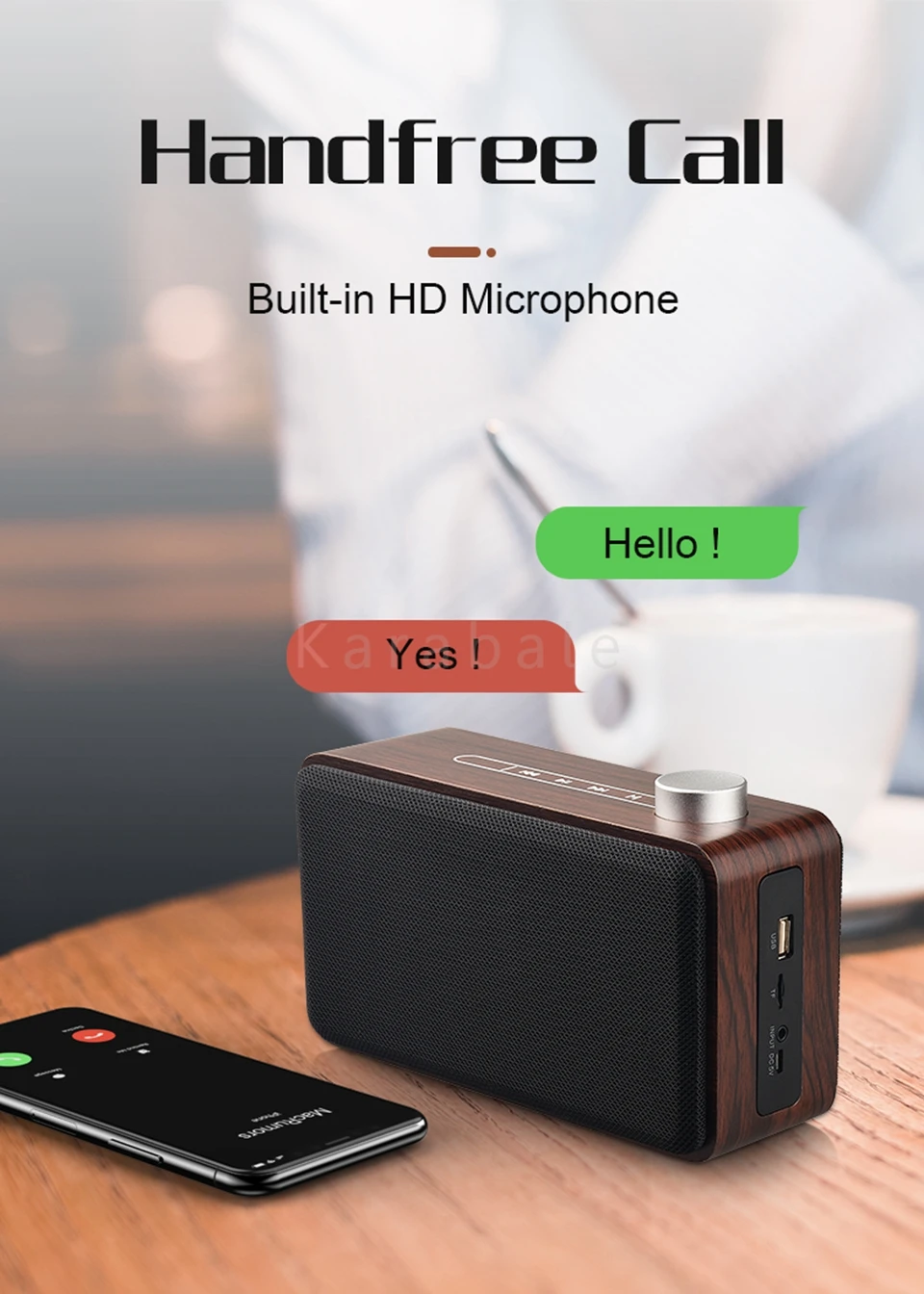Сенсорные деревянные Bluetooth колонки Супер Низкие частоты, портативный сабвуфер Музыка беспроводные деревянные колонки FM радио микрофон Hands-Free