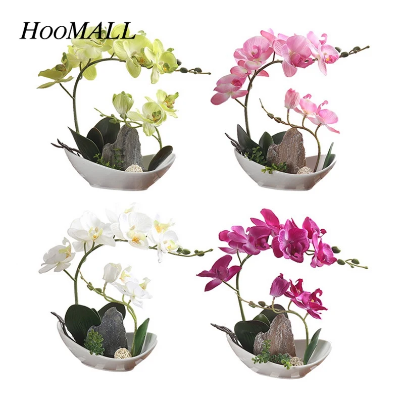 Hoomall Искусственные цветы 7 головы Шелковый Искусственный фаленопсис композиции