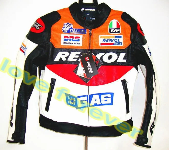 Только VS02 PU кожаная куртка цена Moto GP REPSOL гоночная кожаная куртка DUHAN Водонепроницаемая очень высокого размера большая - Цвет: orange