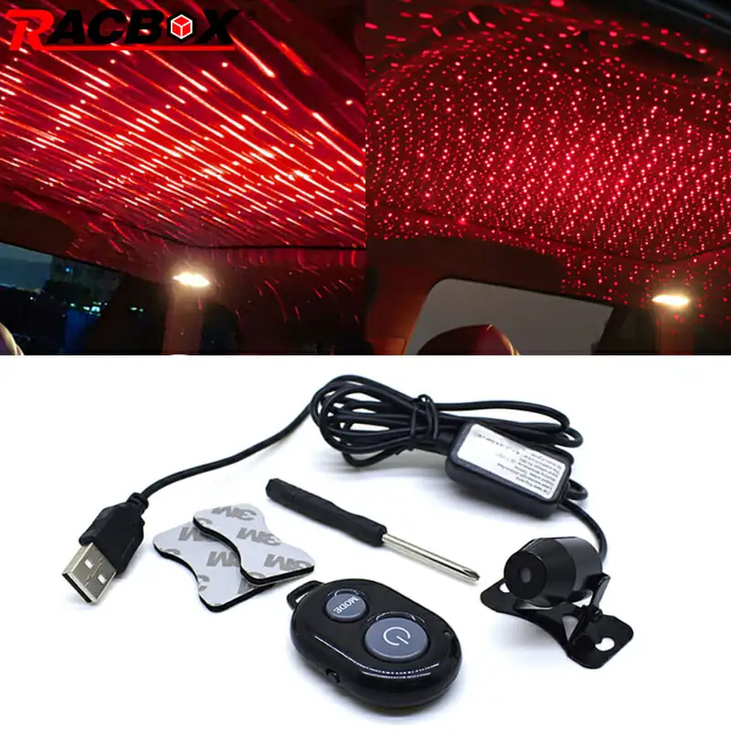 Racbox атмосфера автомобиля окружающая звезда Освещение DJ Красочный музыкальный