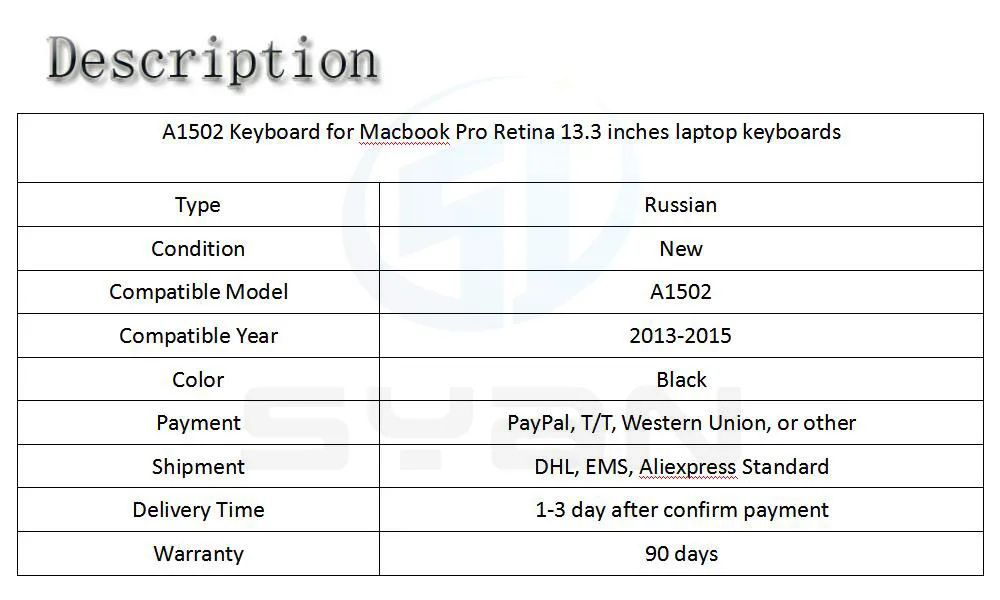 A1502 клавиатура для Macbook Pro retina 13,3 дюймов ноутбук ME864 ME865 ME866 клавиатуры абсолютно новые 2013