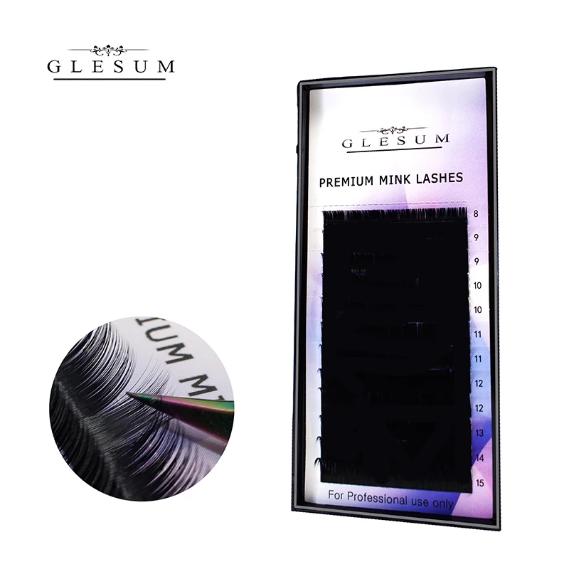 GLESUM 0.10CD 8-15 длина 12 рядов Индивидуальные ресницы, косметические ресницы, искусственные ресницы с супер мягкая норка наращивание ресниц