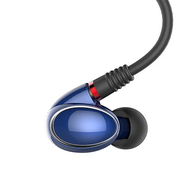 FiiO FH1 Knowles Driver Balanced Armature-Dynamic Hybrid In-ear Earphones With 2.5mm Blacnced And 3.5mm Mic Cable - Цвет: Синий