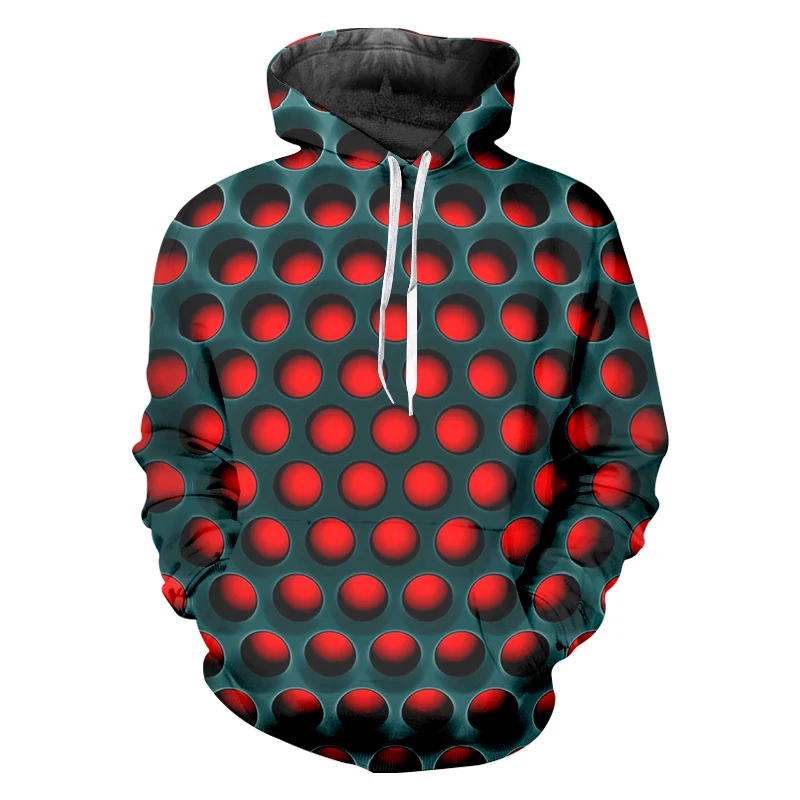 UJWI 2019 новая уличная одежда с капюшоном 3D принтом красная черная сетчатая