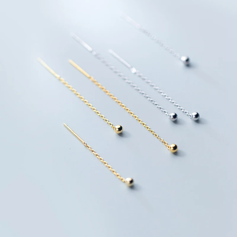 AROCH 925 Серебряные женские простые легкие бусы серьги милые золотые маленькие