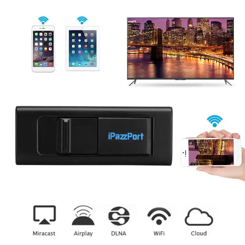 IPazzPort NC 16F 1 0G RAM 2 Гб ROM Android5.1 WiFi беспроводной дисплей ключ 1080P видео приемник DLNA Airplay