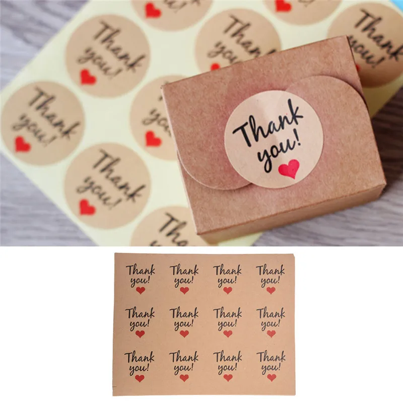 120 шт конфетные бумажные бирки/Спасибо вы любите самоклеющиеся наклейки крафт
