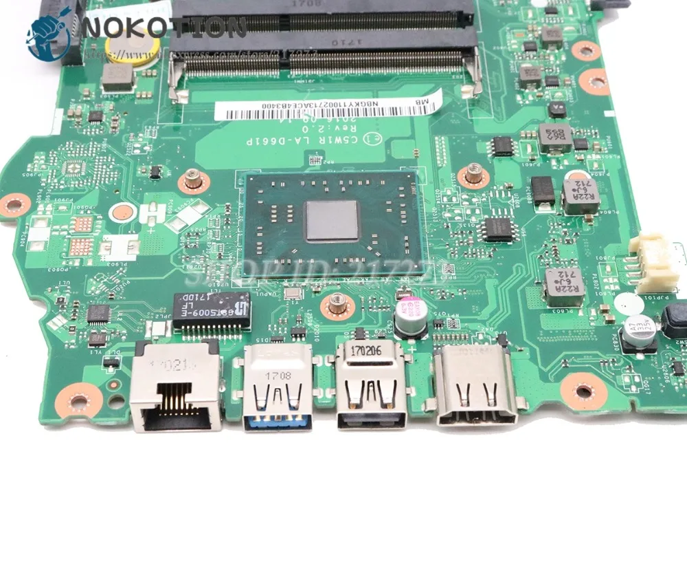 NOKOTION для acer aspire ES1-523 материнская плата для ноутбука DDR3 с процессором на плате C5W1R LA-D661P NBGKY11002