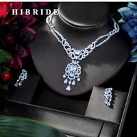 hibride fashion cz stone jewelry sets for women pearl wedding necklace and earrings pearl in jewelry set