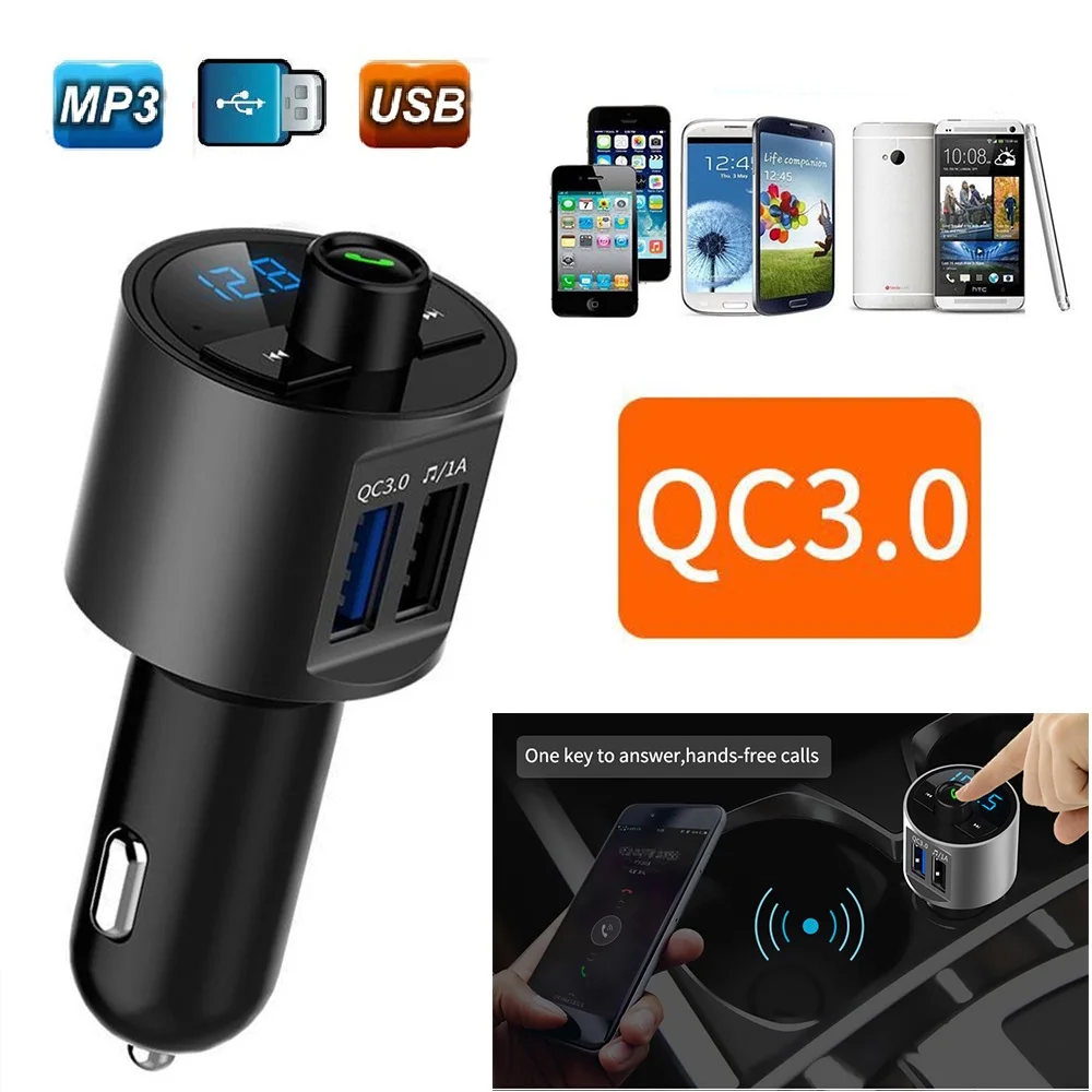 Высокое качество bt56 беспроводной Bluetooth Автомобильный fm передатчик с QC3.0 Быстрая