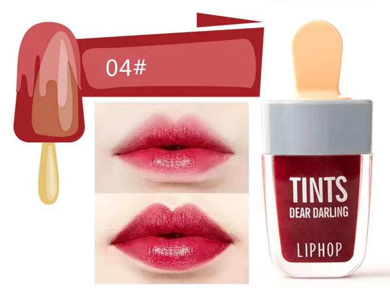 1Pcs LIPHOP Long-Lasting Lip Tint 5 Colors Liquid Lipstick Batom Rouge A Levres Labial Matte Lip Gloss Sexy Tattoo Cosmetic