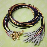 20pcs high quality din 1 5mm gold plated copper cap electrode sleep brain eeg cable
