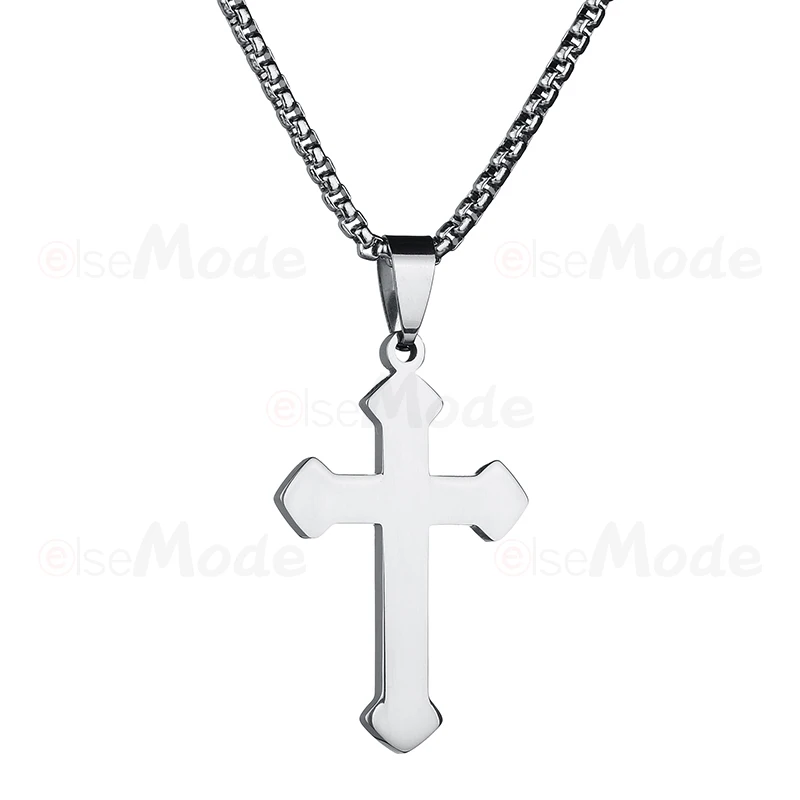 ELSEMODE Христианская молитва крест подвеска ожерелье из нержавеющей стали 316L
