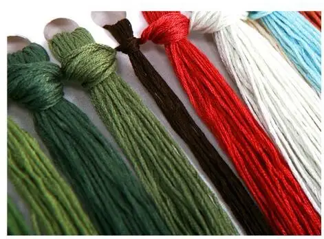 DIY Набор для вышивки крестиком из шелка и хлопка, набор для детской спальни с изображением жирафа из мультфильма, Набор для вышивки ручной работы 31x44 см - Цвет: cotton threads
